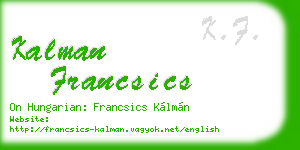 kalman francsics business card